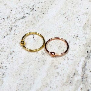 Sterling Silver Set of 2 Ball Closure Nose Rings